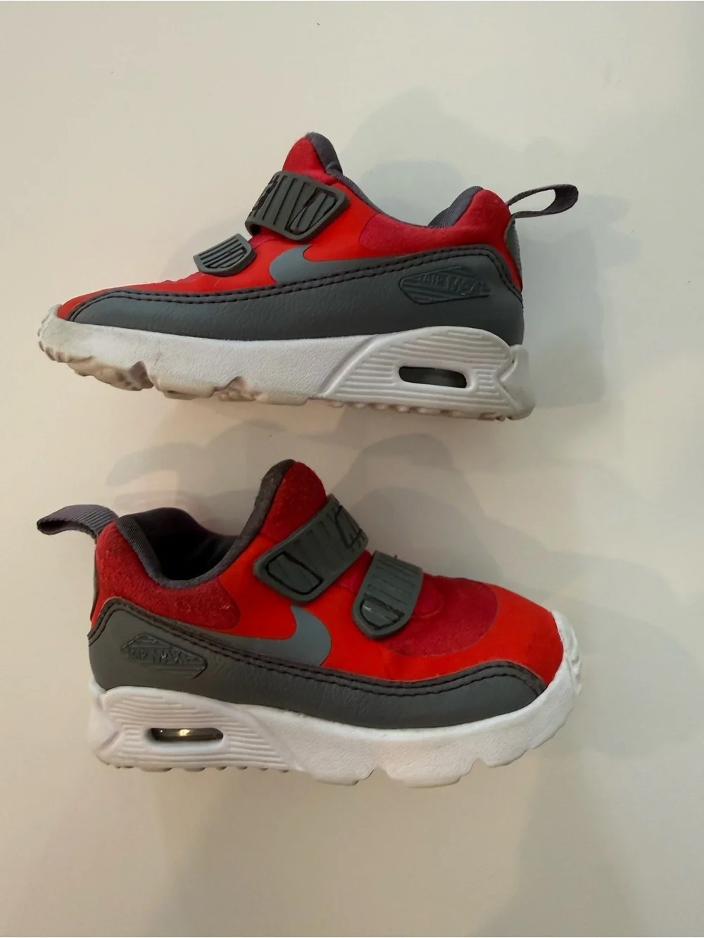 Nike Kids Red and Gray Slip-On Sneakers